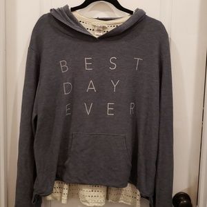 Gray hooded sweatshirt / yoga top
